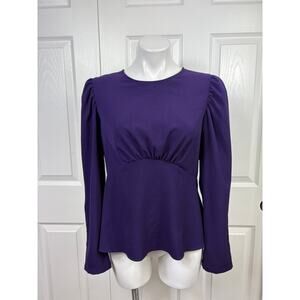 Express Medium Women's Purple Long Sleeve Pullover Blouse Peplum